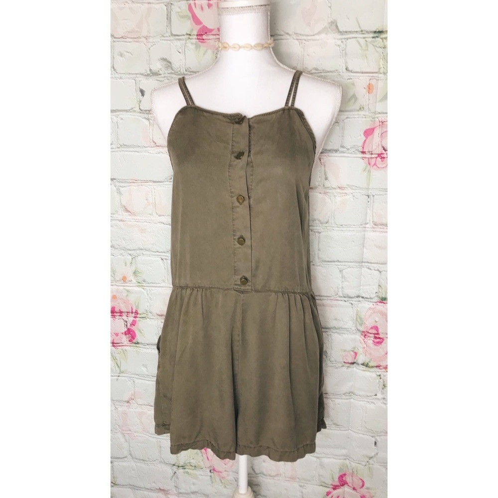 Army Green Zara Basic Romper (S)